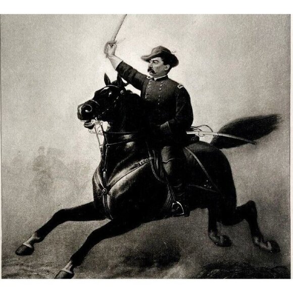 Sheridan's Ride Photogravure Victorian 1894 Delaroche Civil War T. B. Read DWP2A - Picture 1 of 3